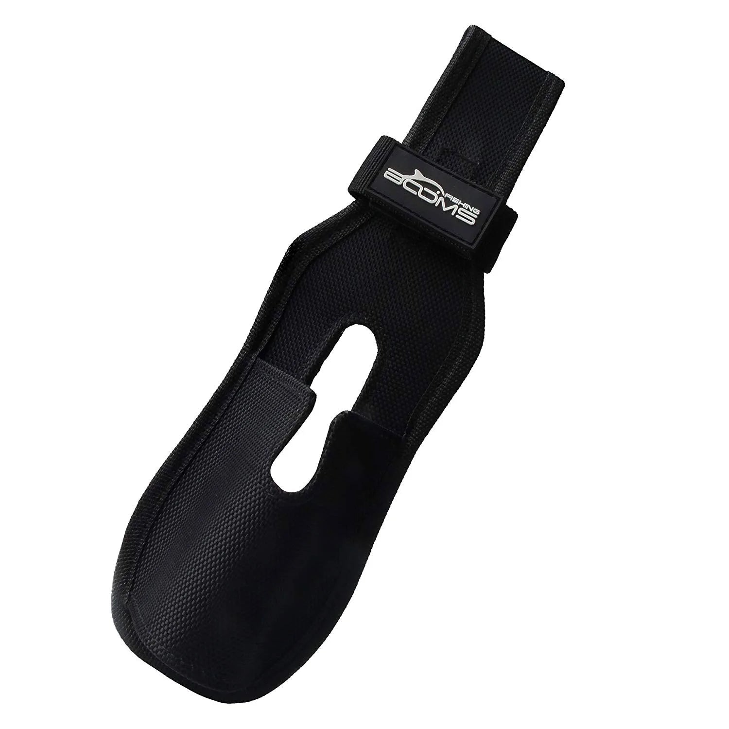 BOOMS FISHING P04 black nylon waist rod holder with reinforced slot and adjustable fastening strap