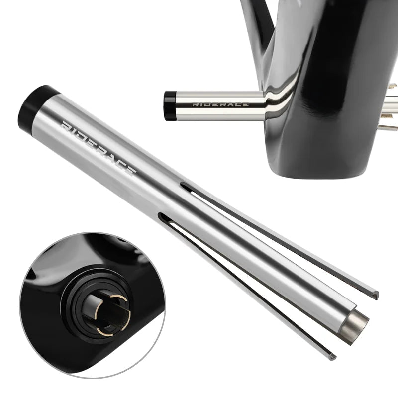 Bottom bracket bearing removal tool installed in press-fit bike frame