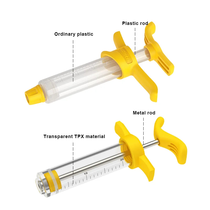 Brake bleed syringe and hose close-up for fluid control