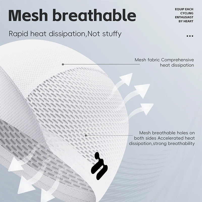 Breathable cycling cap with ventilated mesh panels