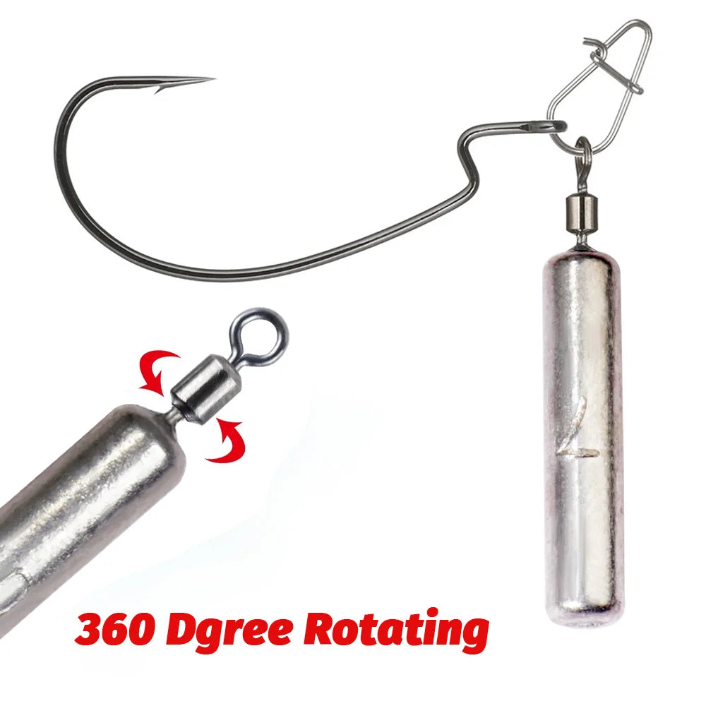 Bullet sinker with 360 degree rotating swivel attachment