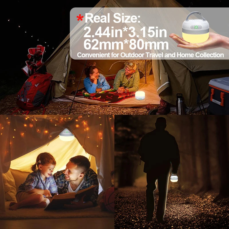 LED camping lantern lighting outdoor night scene