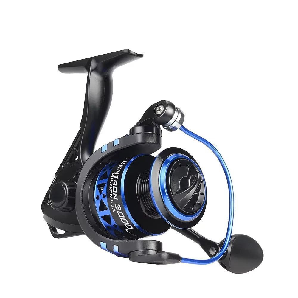 CENTRON spinning reel with graphite composite frame and anodised aluminium spool for smooth balanced performance