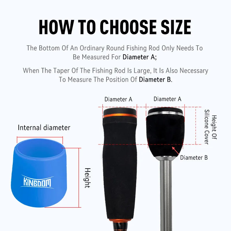 Step-by-step guide showing how to choose correct size silicone rod butt cap for your rod