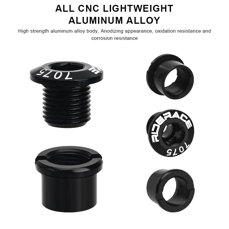 CNC lightweight aluminium bicycle chainring bolts and nuts