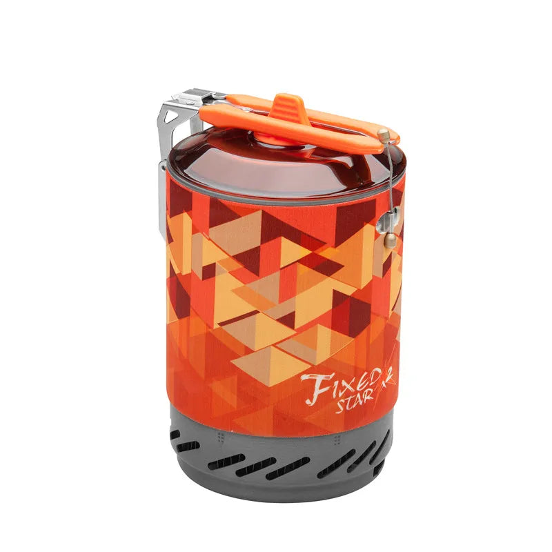 Compact camping stove system in folded storage mode