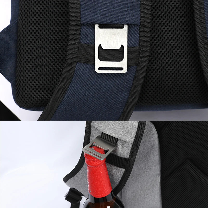 Cooler backpack shoulder strap and buckle detail