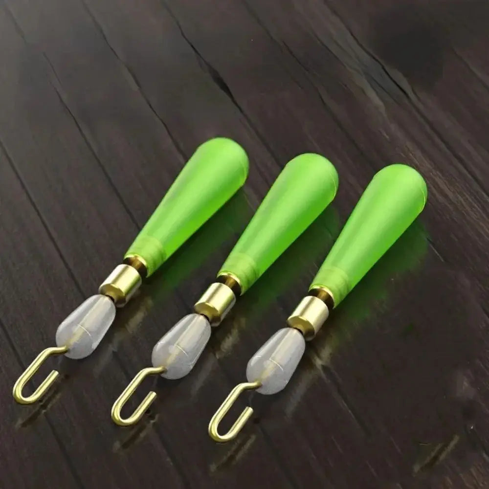Three fishing float seats in small, medium, and large sizes with copper head connectors