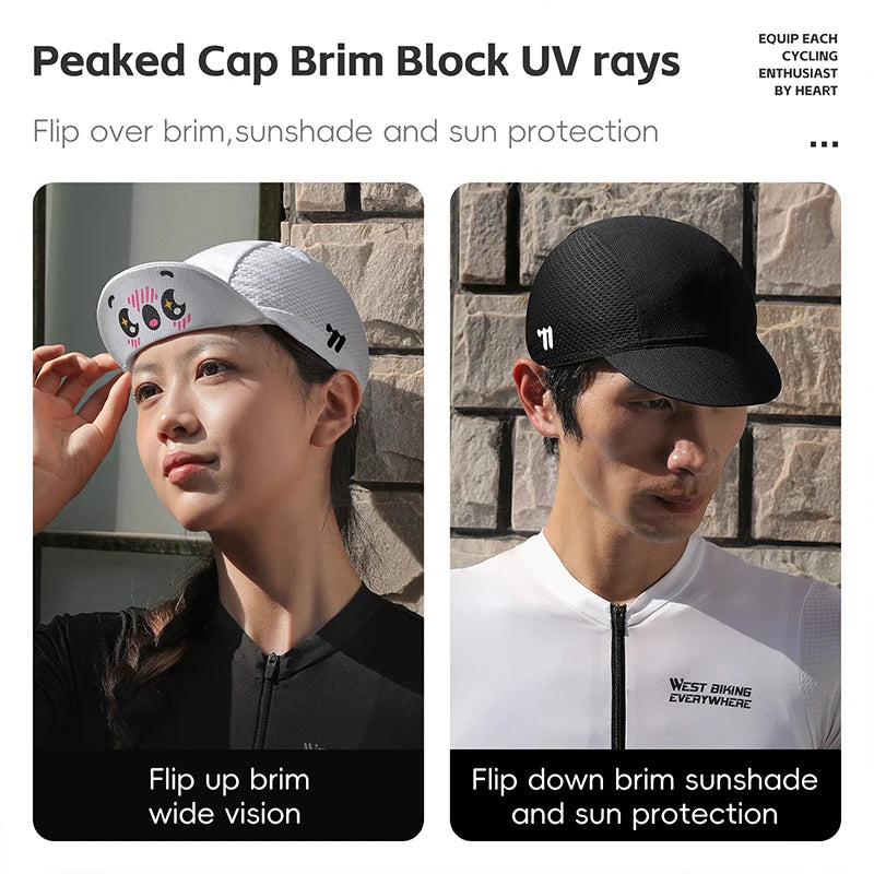 Cycling cap with sun-shielding brim for outdoor rides