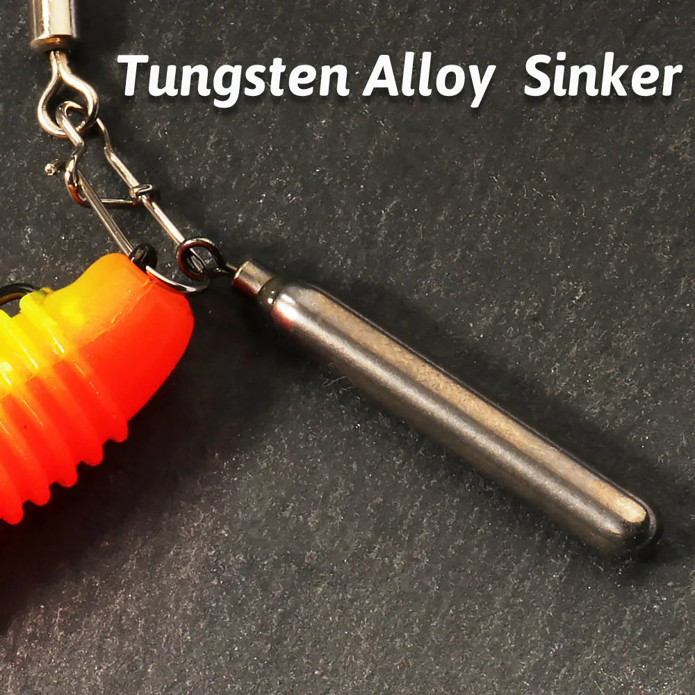 Cylindrical tungsten drop shot weight for finesse bottom rigs