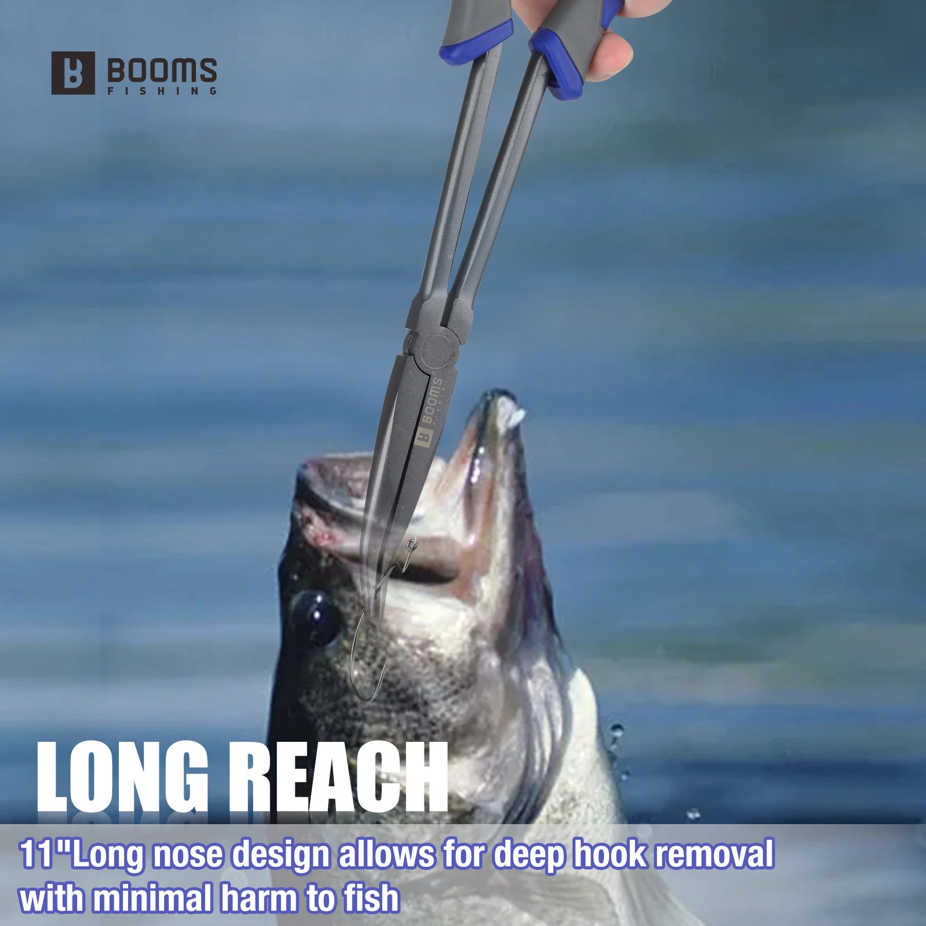 extended reach fishing pliers removing hook from fish