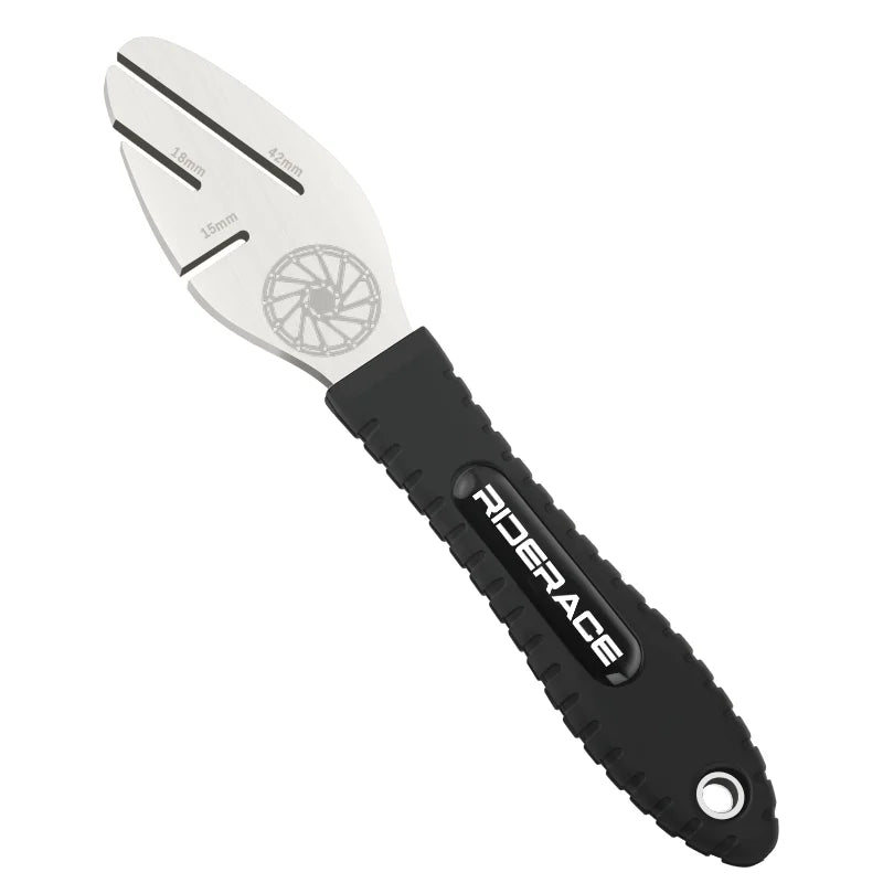 Front view of disc brake rotor truing tool for bike maintenance