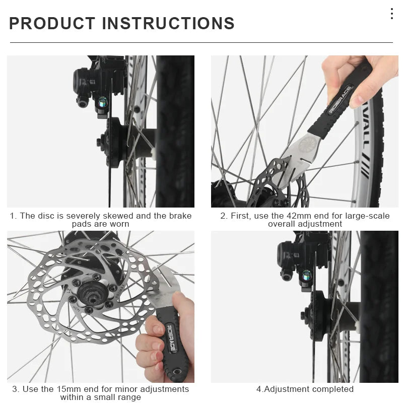 Instructions showing correct use of disc brake rotor truing tool