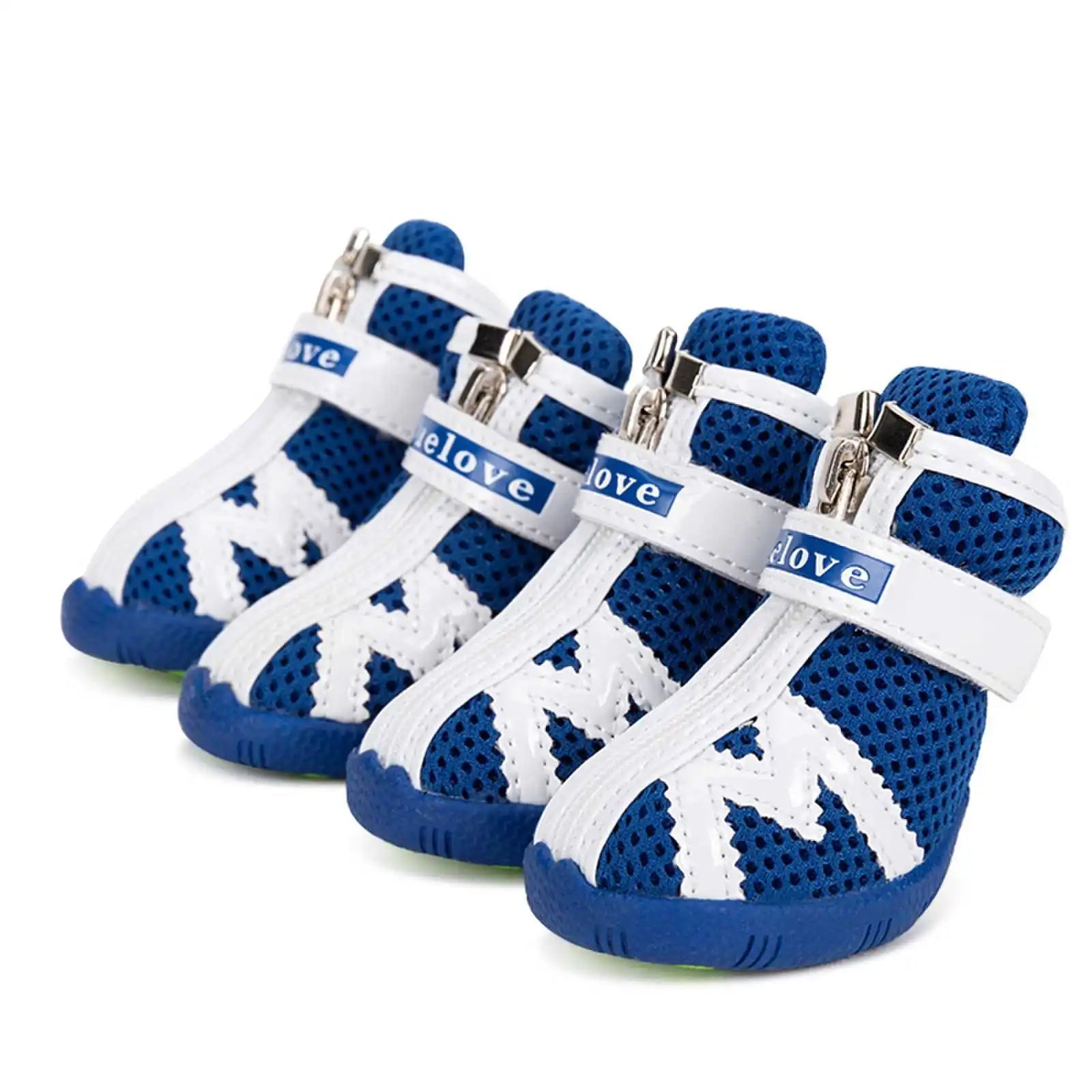 Blue dog boots set of four