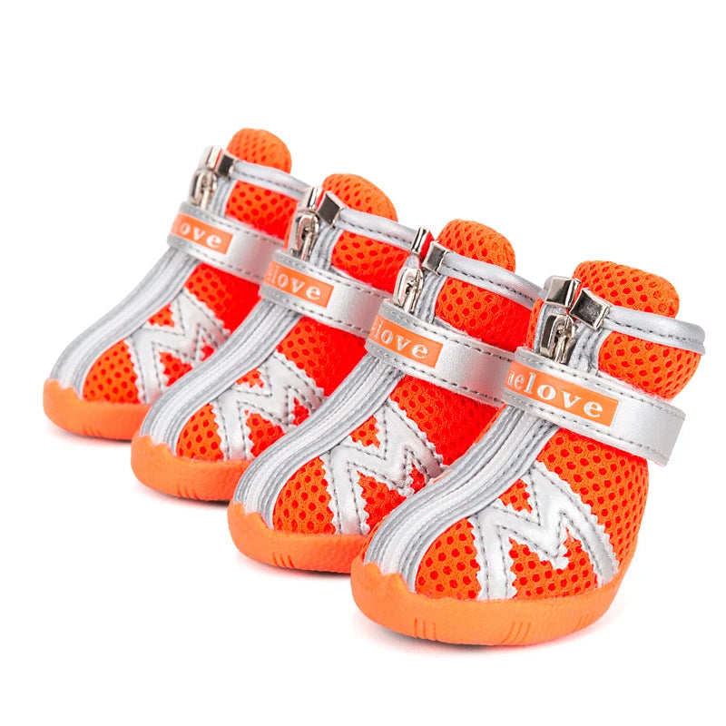 Orange dog boots set of four