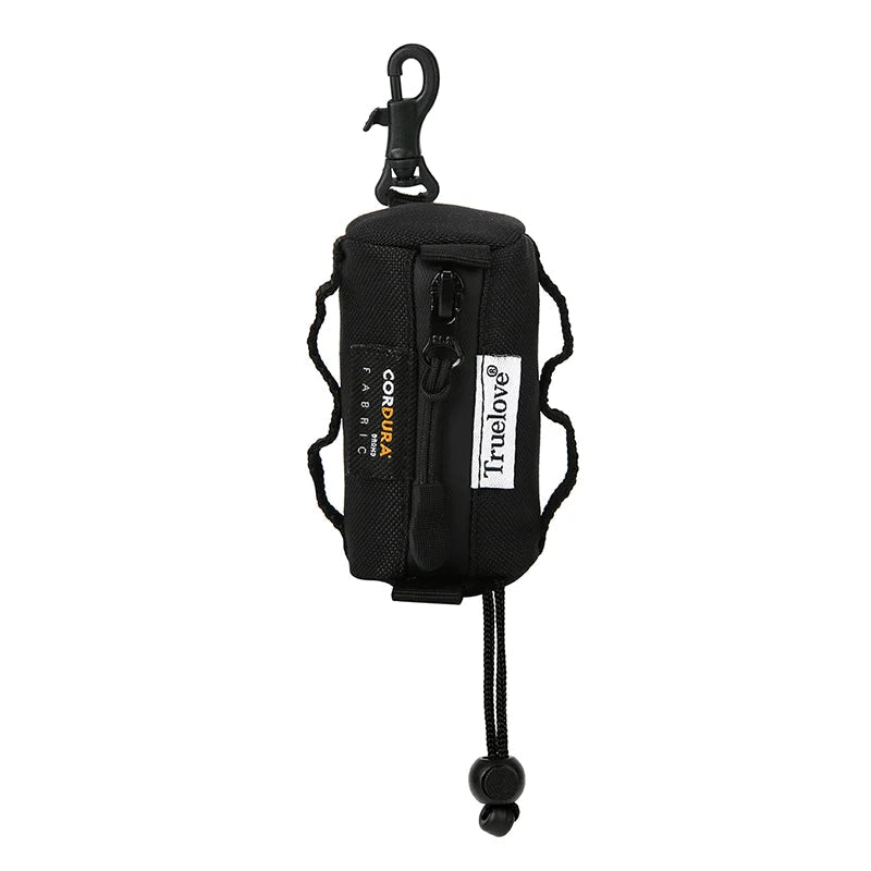 Black dog poop bag holder with clip attachment
