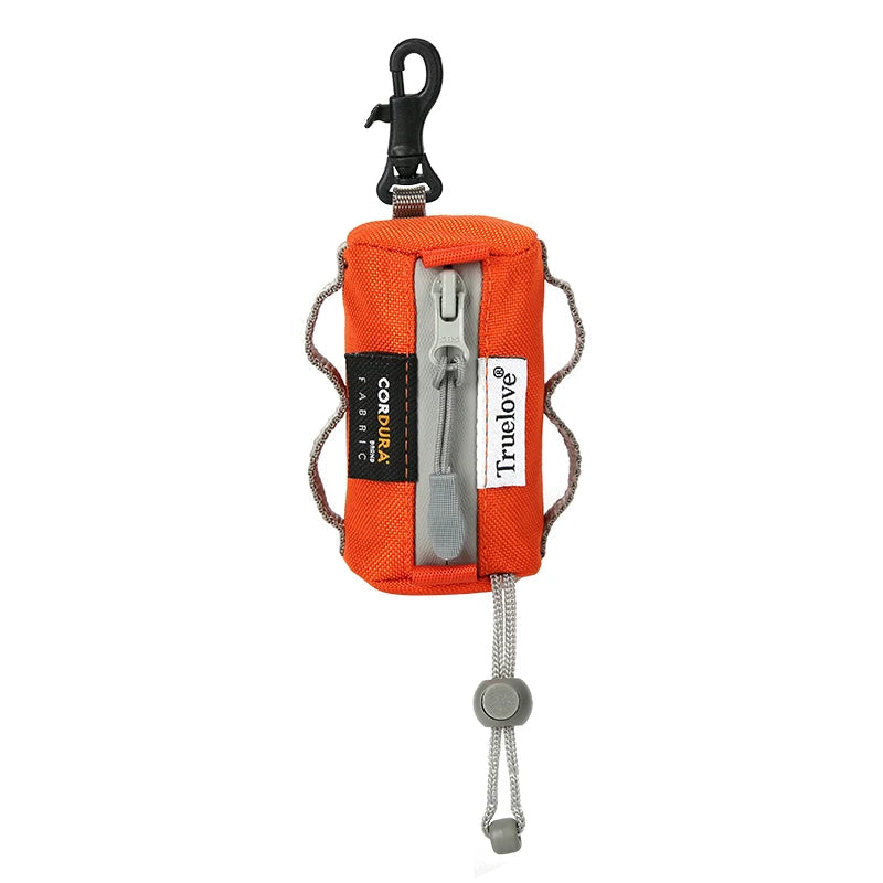 Orange dog poop bag holder rear view