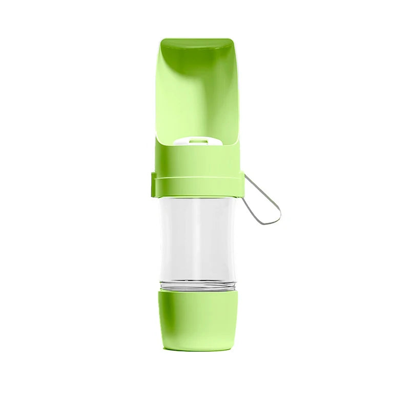 Green dog travel water and food bottle