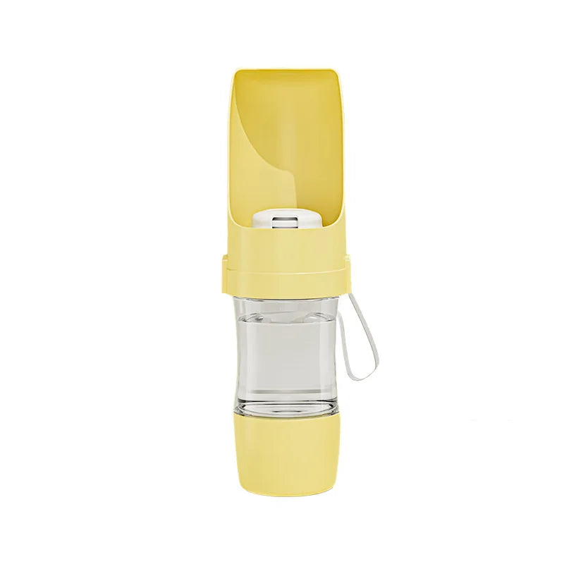 Yellow dog travel water and food bottle