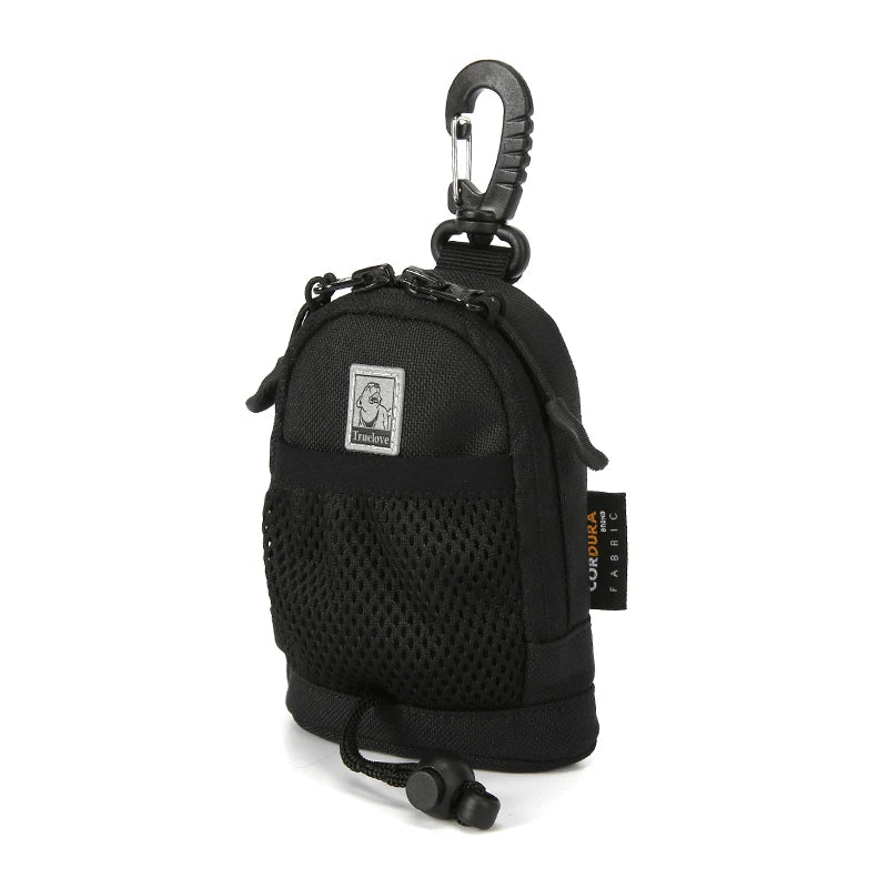 Black dog treat pouch with carabiner clip