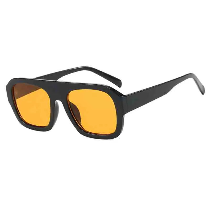 DOHOHDO matte black oversized sunglasses with amber lenses for urban and outdoor fashion