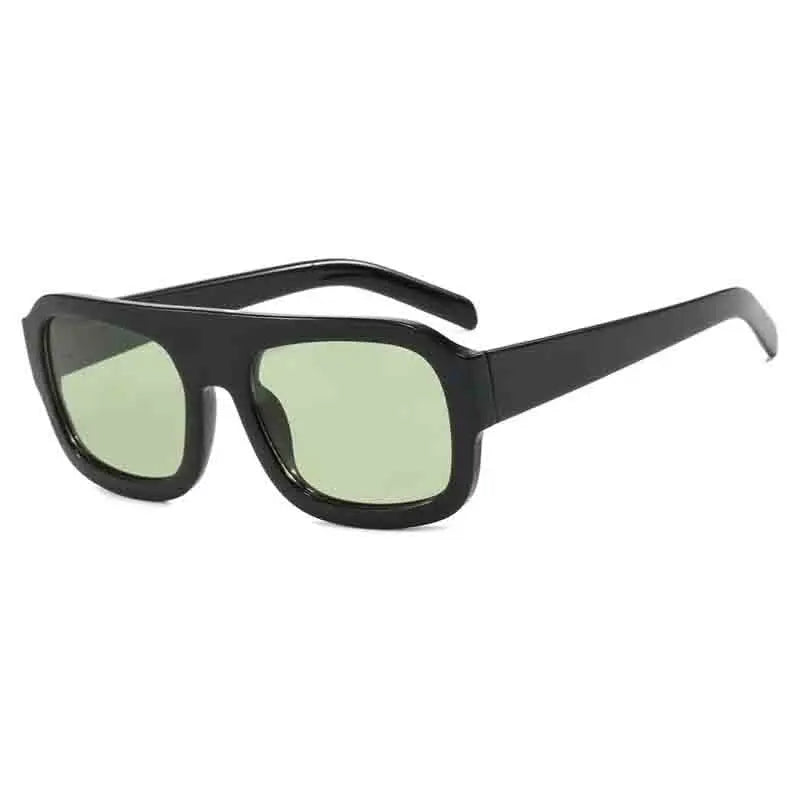 DOHOHDO black oversized pilot sunglasses with green gradient lenses for daytime driving