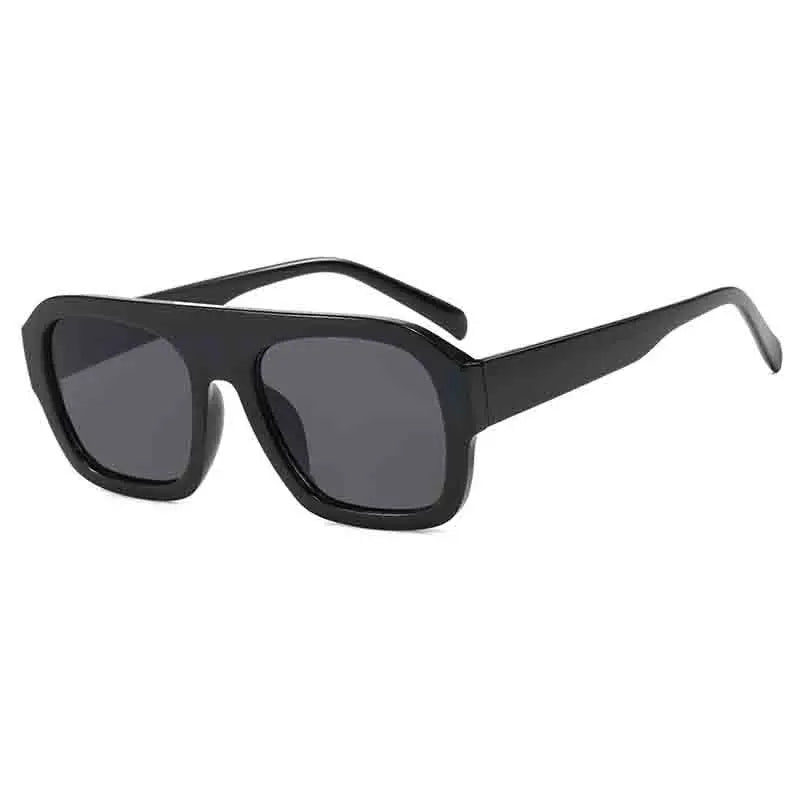 DOHOHDO matte black square pilot sunglasses with smoke grey lenses for outdoor use