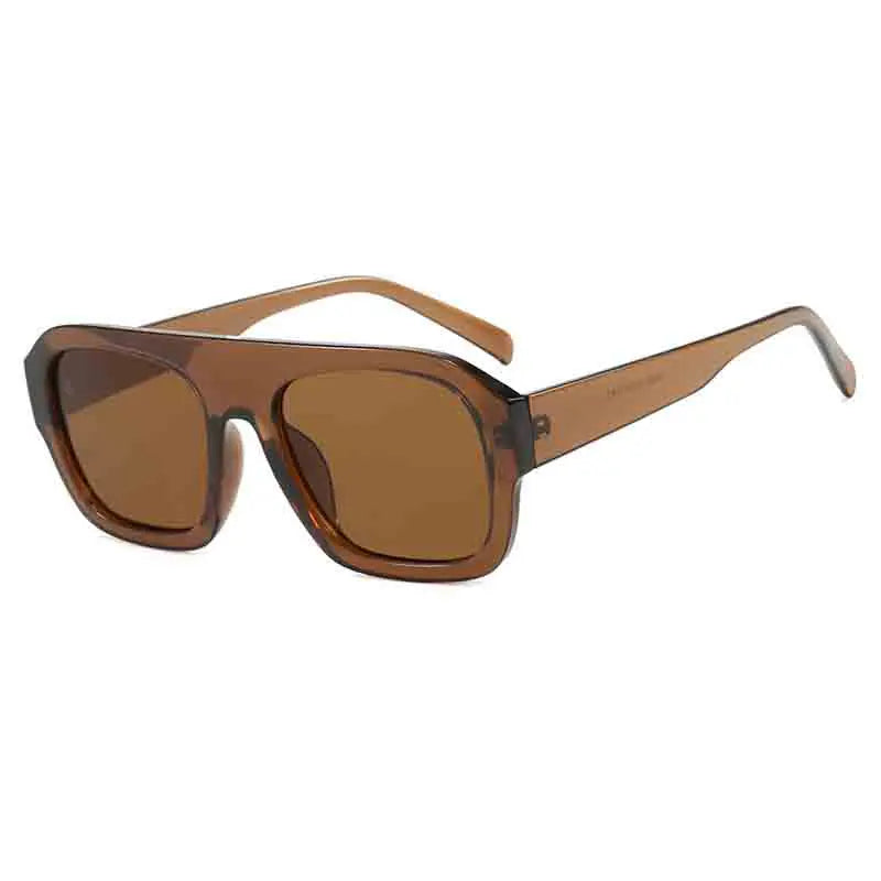 DOHOHDO brown square sunglasses with bronze lenses for glare control and outdoor activities