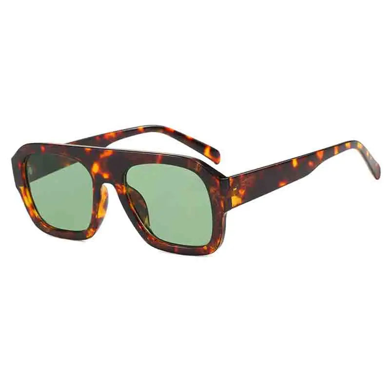 DOHOHDO dark tortoiseshell oversized sunglasses with green tinted lenses for everyday wear