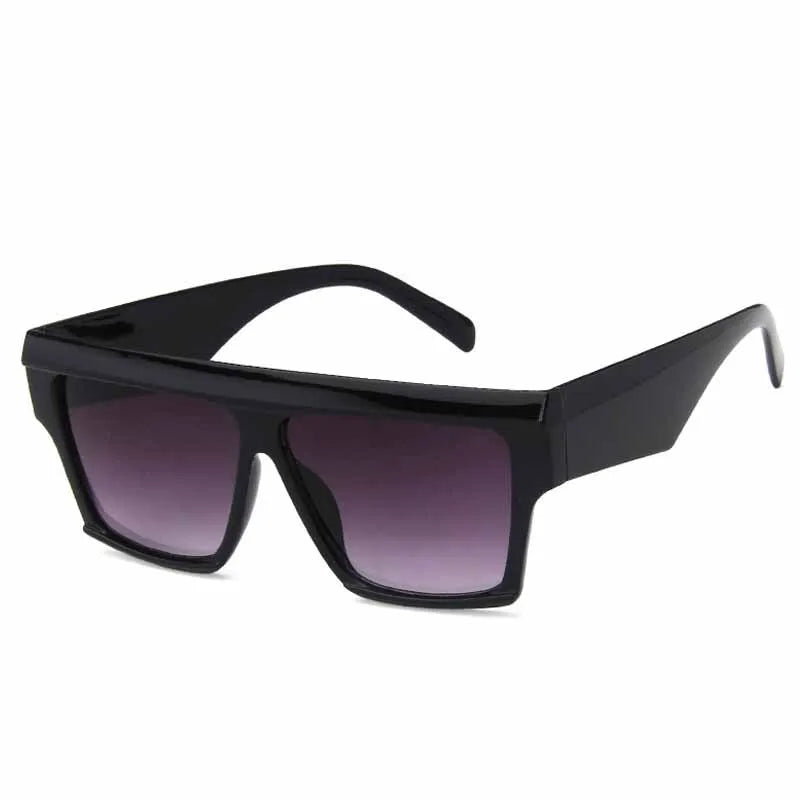 DOHOHDO oversized purple lens sunglasses with black frame and gradient UV400 lenses for distinctive outdoor wear