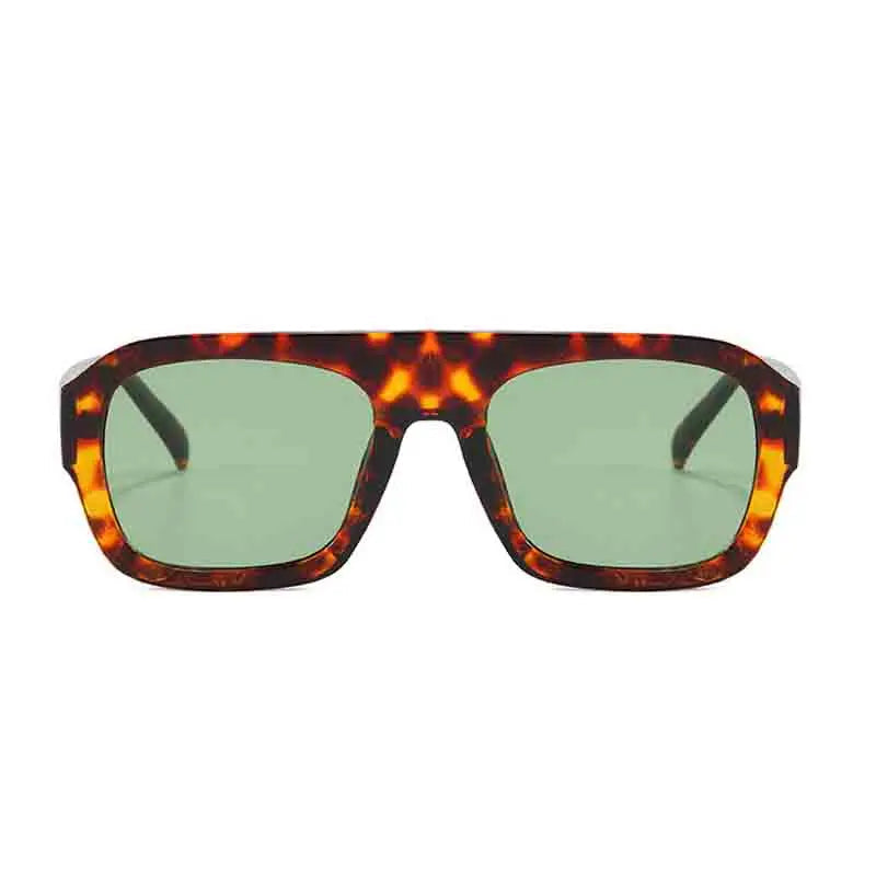 DOHOHDO oversized pilot sunglasses with gradient green UV400 lenses and wide frame design