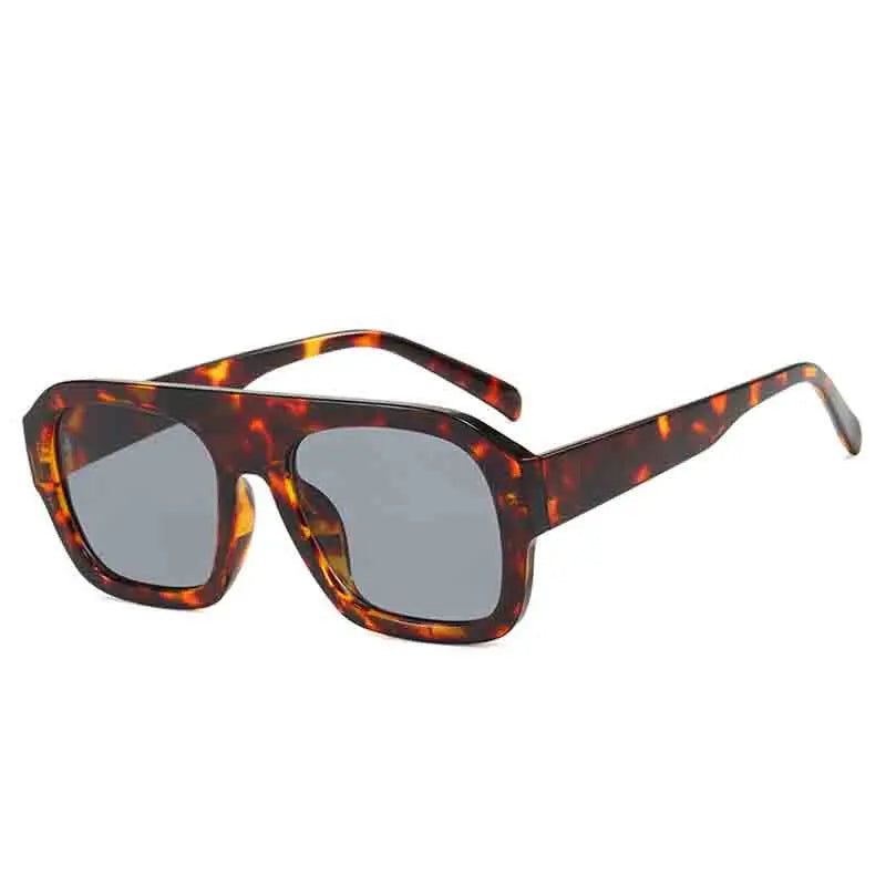 DOHOHDO tortoiseshell oversized pilot sunglasses showing front frame and gradient lenses