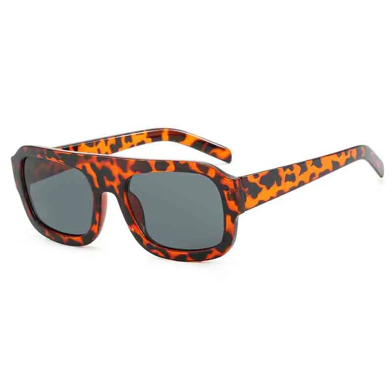 DOHOHDO tortoiseshell pilot sunglasses with reflective blue UV400 lenses and gradient tint