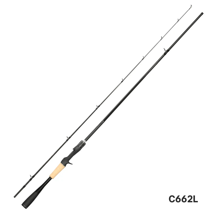 Lightweight spinning fishing rod with cork handle and fast action blank
