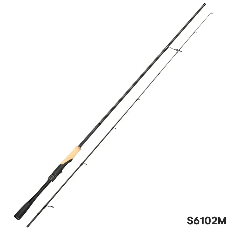 Medium power spinning fishing rod designed for accurate lure control