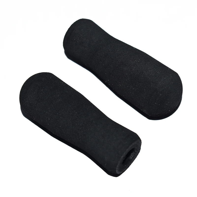 Two black EVA foam fishing rod handle grips for rod making or replacement