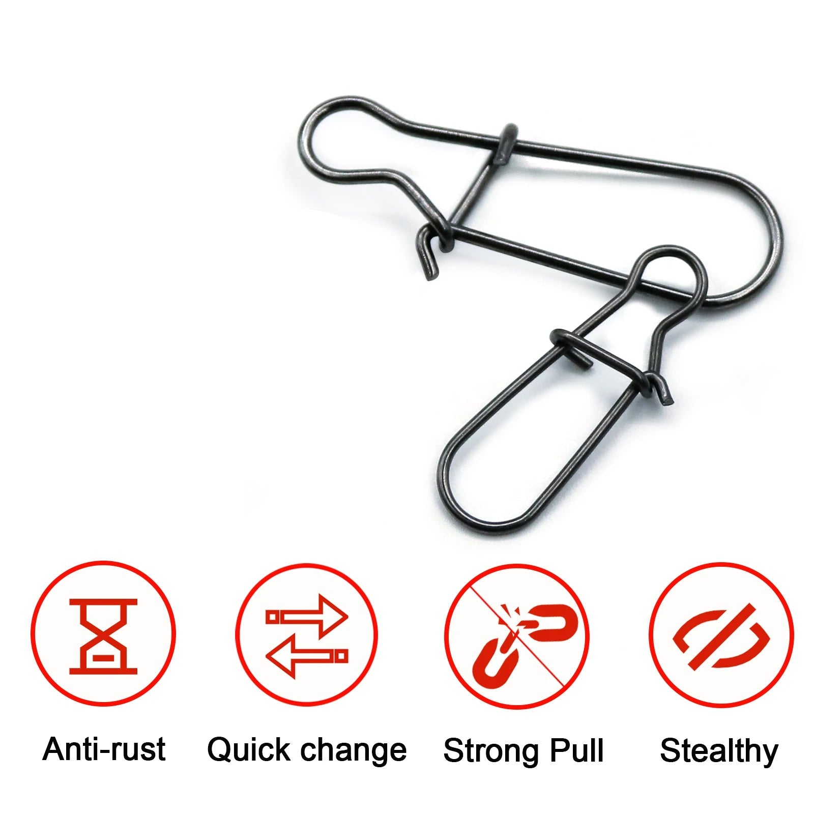 Duo lock snap connector showing anti rust and quick change features