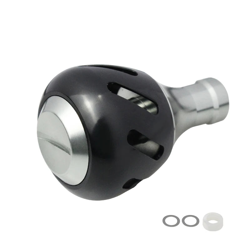EKFAN black aluminium handle knob with smooth bearing system for reduced friction and stable rotation