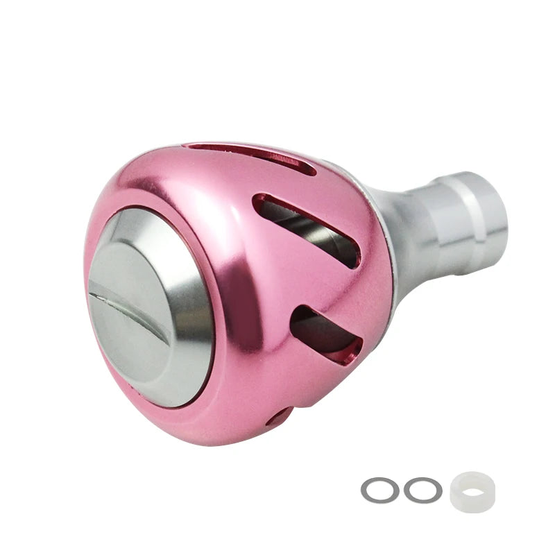 EKFAN pink aluminium handle knob with CNC-cut grip surface for lightweight durability and style