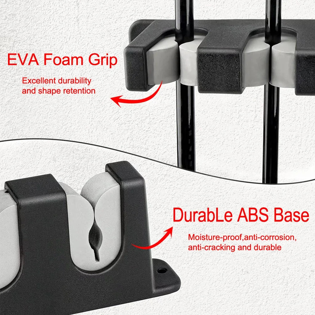 Close-up of EVA foam grip and durable ABS base on fishing rod holder showing cushioned protection