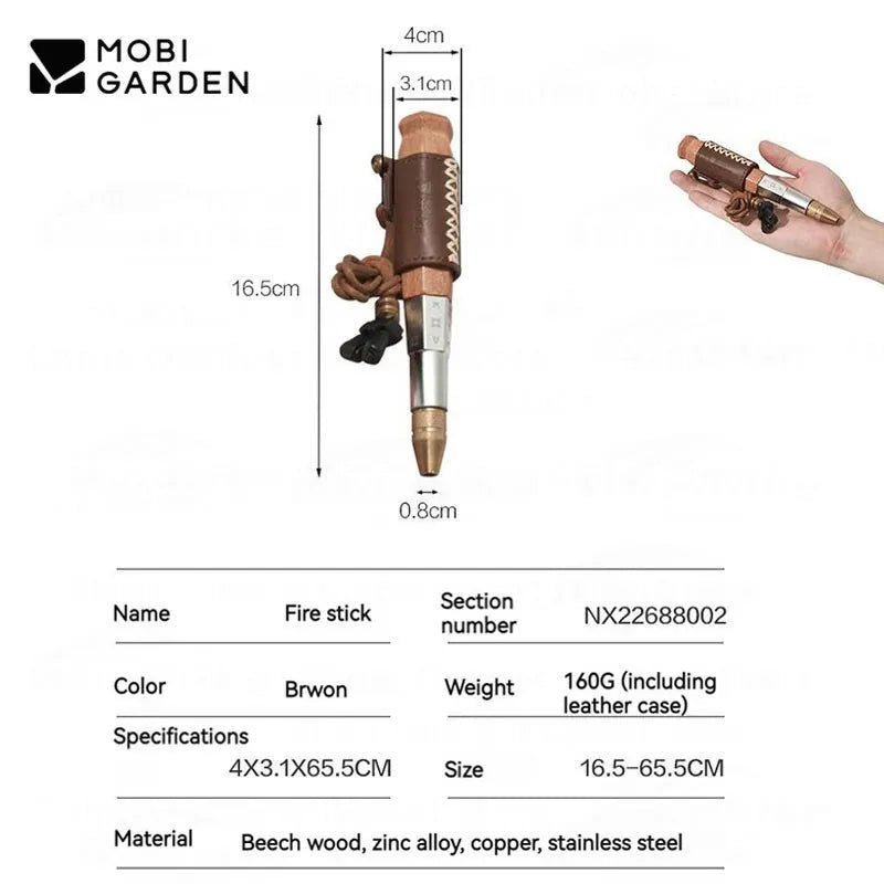 Fire blow tube product card showing features