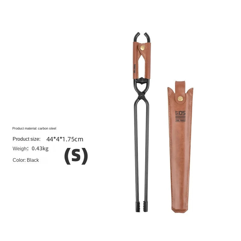 Small fire poker tool with measurements shown