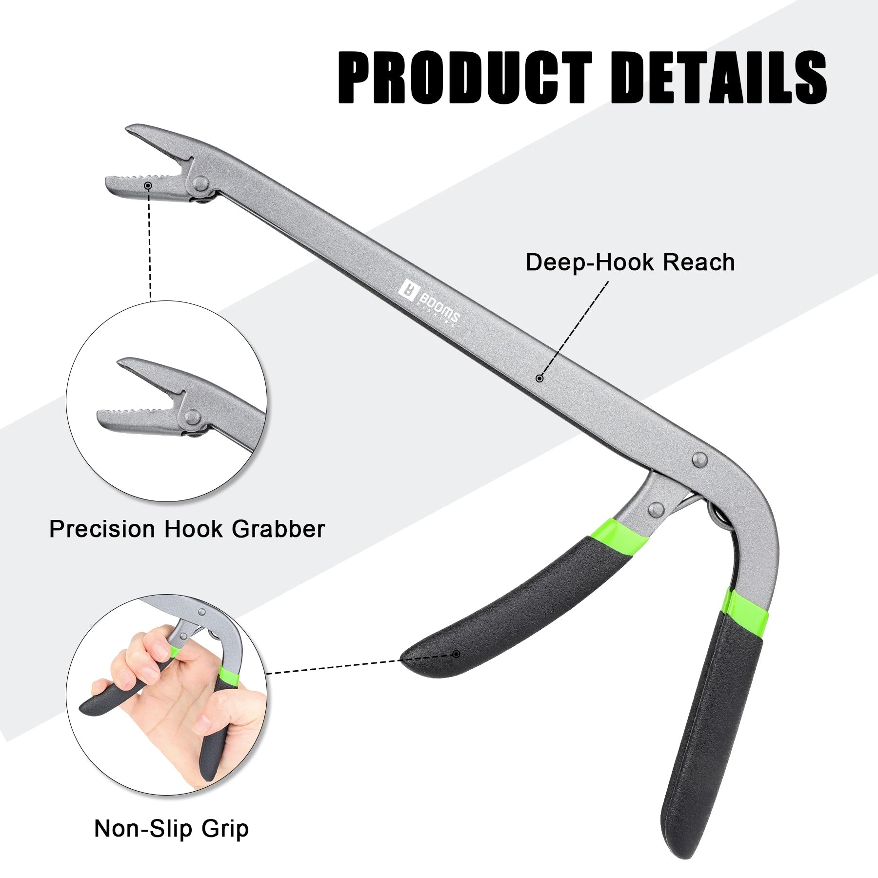 Fish hook remover pliers showing corrosion resistant carbon steel
