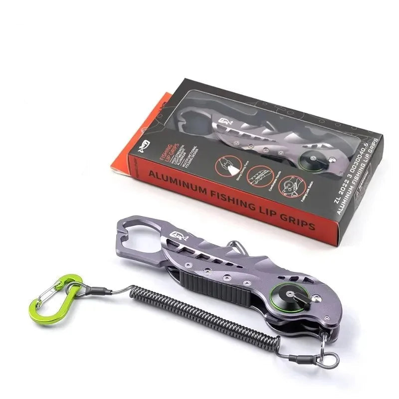 foldable fish lip gripper tool with retail packaging