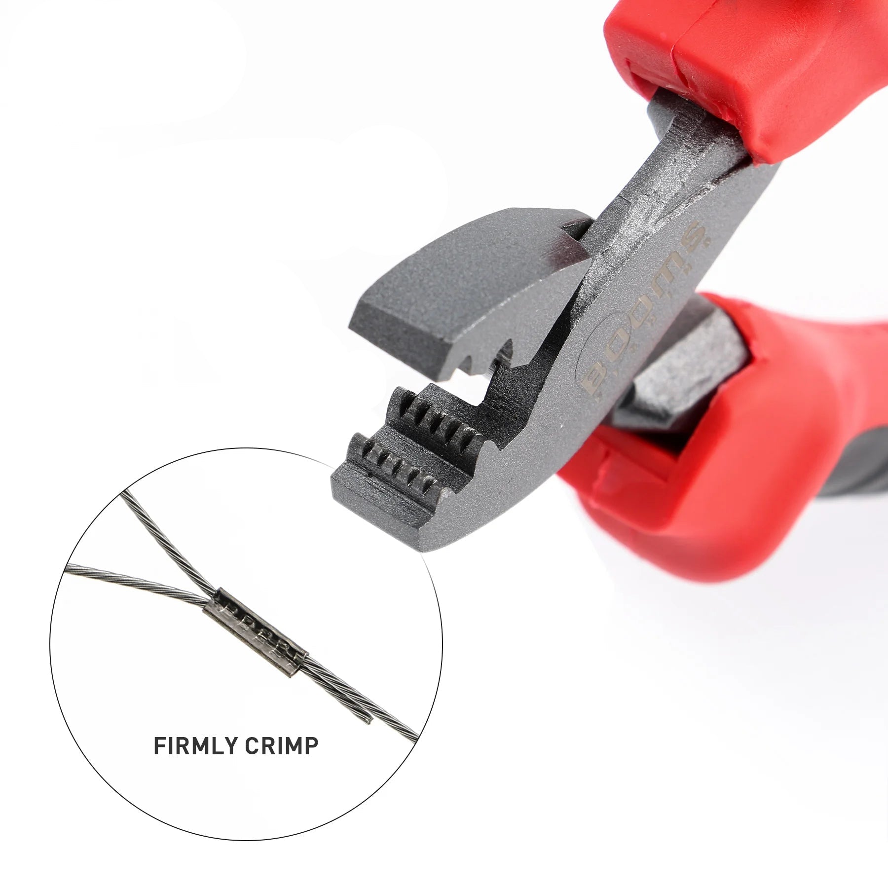 Fishing crimping pliers crimp jaw detail for leader sleeves
