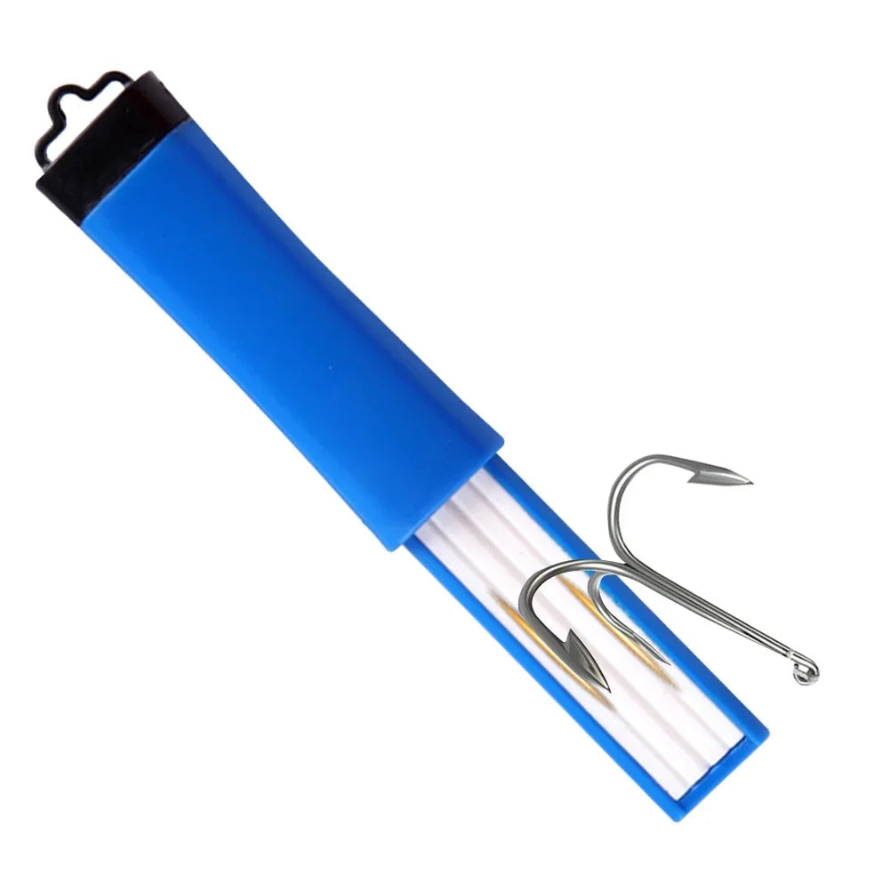 Fishing hook sharpener tool sharpening a fishing hook using ceramic groove