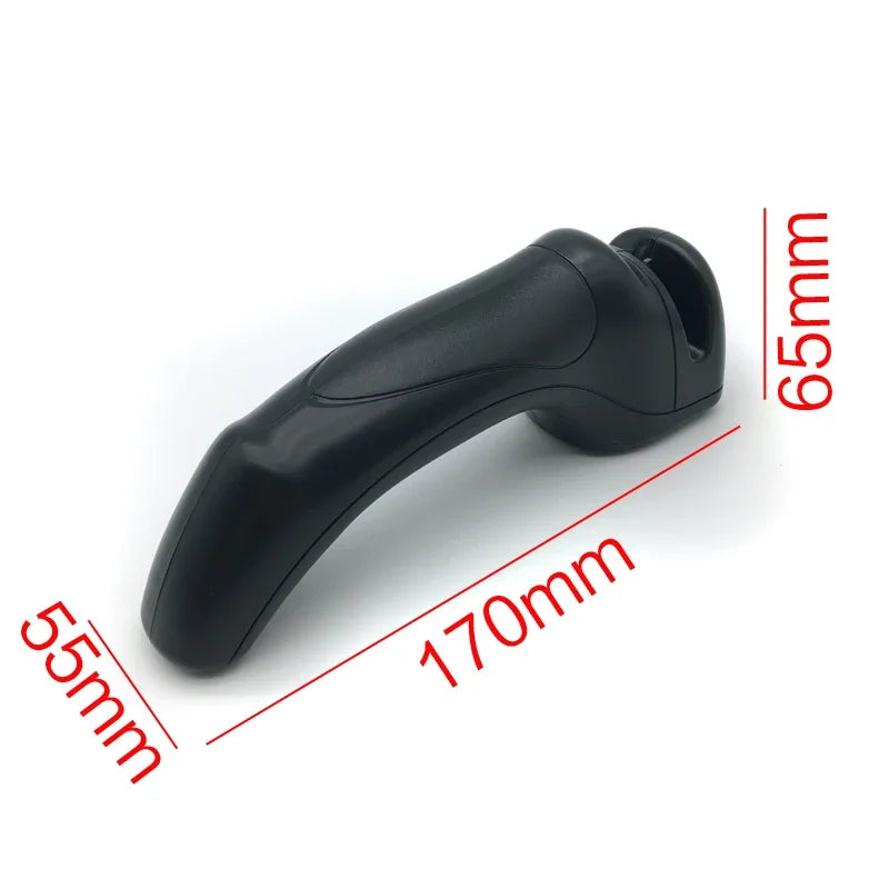 Fishing knife sharpener showing 170 millimetre length and ergonomic handle design