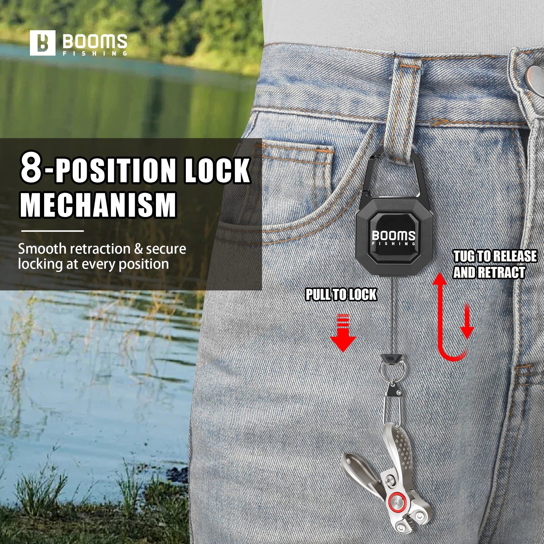 Fishing line cutters with retractable lanyard attached to belt