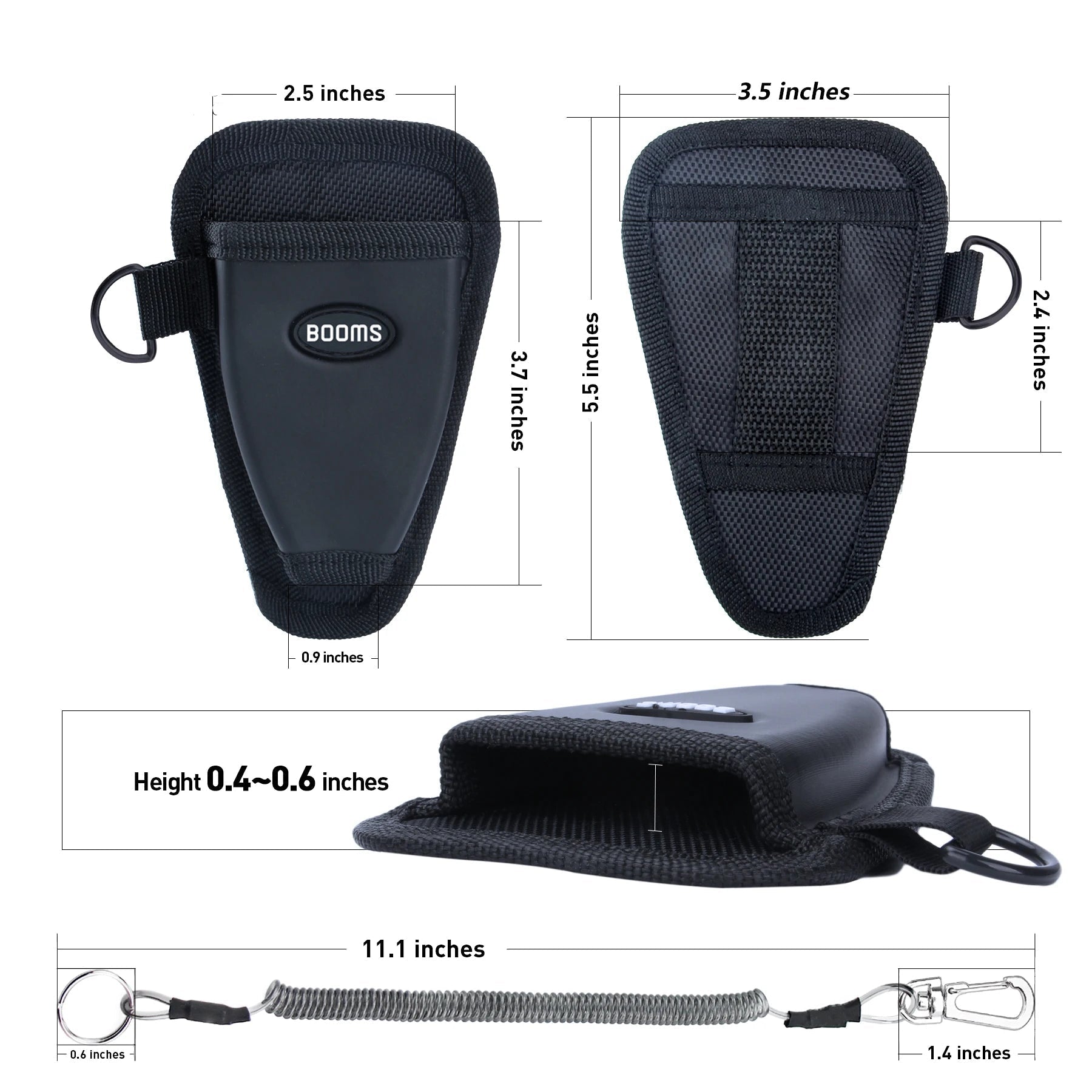 Fishing pliers sheath dimensions and side view
