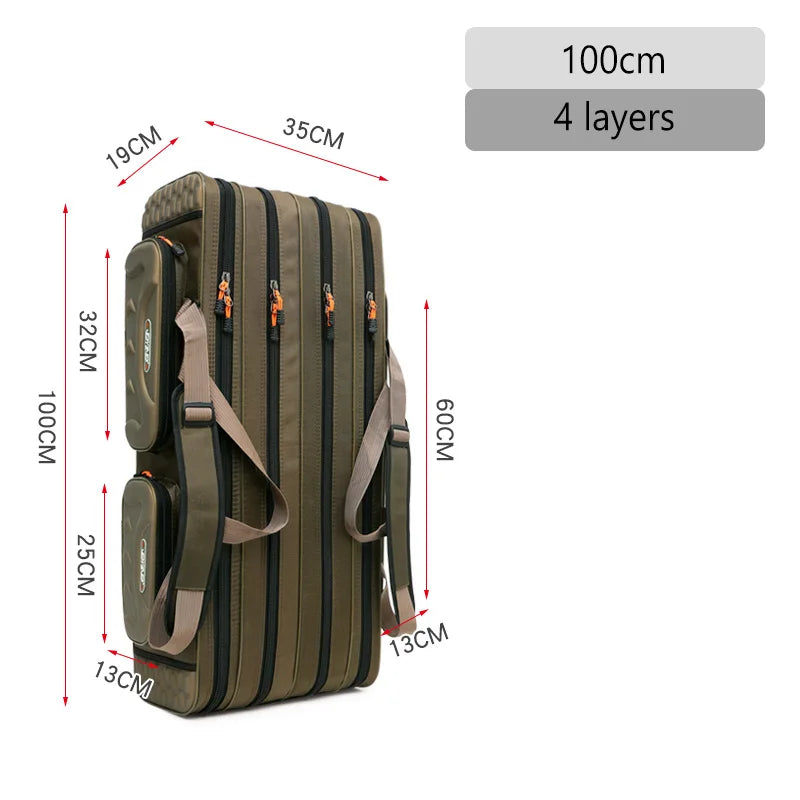 100 centimetre four layer fishing rod bag